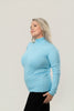Image of Metric Knits Mock Neck Sweater - Pacific Blue