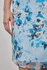 Image of Ming Wang Floral Print Midi Sheath Dress - Blue/Multicolor