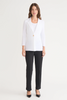 Image of Ming Wang Single Breasted Notched Lapel Knit Blazer - White