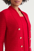 Image of Ming Wang Tailored Tonal Eyelash Tweed Knit Jacket - Holiday Red
