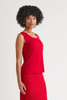 Image of Ming Wang Mid-Length Scoop Neck Knit Tank - Holiday Red