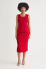 Image of Ming Wang Mid-Length Scoop Neck Knit Tank - Holiday Red