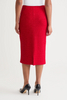 Image of Ming Wang Tonal Eyelash Tweed Knit Midi Skirt - Holiday Red