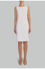 Image of Ming Wang Lined Sleeveless Crew Neck Knit Dress - White