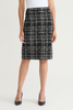 Image of Ming Wang Plaid Jacquard Knit Skirt - Black/White