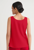Image of Ming Wang Stretch Deco Crepe Scoop Neck Tank - Red