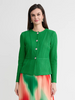 Image of Misook Tailored Tonal Button Front Closure Knit Jacket - Clover Field