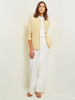 Image of Misook Textured Knit Pearl Button Jacket - Pale Gold/White