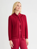Image of Misook Heritage Tonal Crochet Trim Knit Jacket - Scarlet Red
