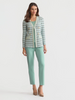 Image of Misook Tailored Plaid Textured Knit Jacket - Mystic Green/Multicolor