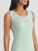 Image of Misook Tonal Fringe Trim Knit Sheath Dress - Fresh Mint