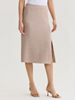 Image of Misook Tonal Tweed Straight Knit Skirt - Biscotti/Multicolor