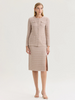Image of Misook Tonal Tweed Straight Knit Skirt - Biscotti/Multicolor
