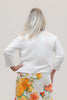 Image of Steven Guy 3/4 Sleeve Open Front Lightweight Shrug - White