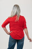 Image of Nally & Millie 3/4 Sleeve Henley Top - Red