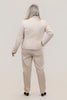 Image of Steven Guy Faux Double Breasted Neutral Stripe Pant Suit - Beige/White