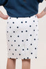 Image of Steven Guy Knee Length Straight Skirt - White/Navy