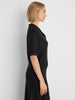 Image of NIC+ZOE Elbow Sleeve Anytime Sequin Polo Sweater - Black Onyx