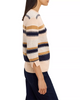 Image of NIC+ZOE 3/4 Sleeve Mixed Stripe Knit Sweater - Cream/Multicolor