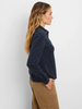 Image of NIC+ZOE Derby Dot Long Sleeve Henley Polo Top - Indigo/White