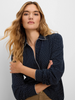 Image of NIC+ZOE Derby Dot Long Sleeve Henley Polo Top - Indigo/White