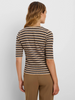 Image of NIC+ZOE Elbow Sleeve Angled Jacquard Knit Sweater - Navy/Tan/Multicolor