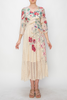 Image of Origami Apparel by Vivien Floral Print Long Lace Dress - Multicolor *Take 35% Off*