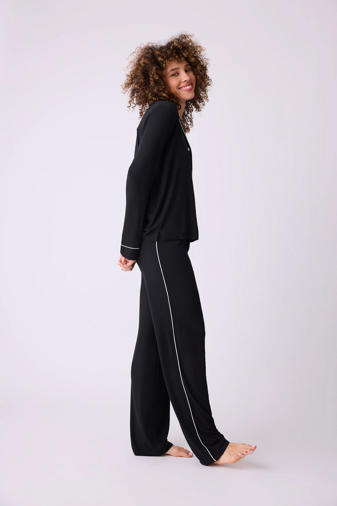 PJ Salvage Modal Dreams 3 Piece Pajama Set - Black