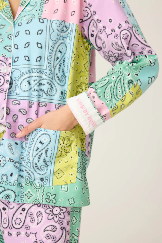 PJ Salvage Flannel Paisley 3 Piece Pajama Set - Multicolor