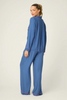 Image of PJ Salvage La Rose Tonal Striped 2 Piece Pajama Set - Harbor