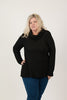 Image of Pure Essence Long Sleeve Cowl Neck Crinkle Tunic - Black