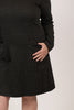 Image of Pure Essence Dotted Jacquard Cowl Neck Tunic Dress - Black/Ivory