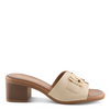 Image of Patrizia by Spring Step Mabbitt Block Heel Gold Hardware Detail Slide Sandal - Bone