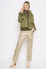 Image of Picadilly Metallic Foil Print Straight Leg Jeans - Almond Cream Multi