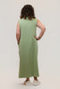 Image of Pure Essence Sleeveless Cowl Neck Lightweight Knit Midi Dress - Sage Green