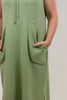 Image of Pure Essence Sleeveless Cowl Neck Lightweight Knit Midi Dress - Sage Green