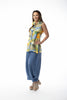 Image of Pure Essence Sleeveless Button Detail Abstract Print Tunic Top - Multicolor