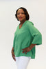 Image of Pure Essence V-Neck Wide Sleeve Top - Kelly Green