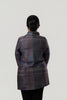 Image of Pure Essence Plaid Tab Collar Overlay Tunic - Mauve/Purple