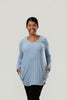 Image of Pure Essence Cable Knit Poncho Two Piece Set - Blue