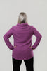 Image of Pure Essence Cable Knit Drawstring Cowl Neck Tunic - Plum