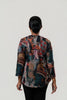 Image of Pure Essence Abstract Print Split Neck Long Sleeve Tunic - Multicolor