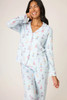 Image of PJ Salvage Doggone Cold Dog Print Pointelle PJ Set - Blue Haze