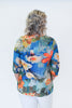 Image of Radzoli Floral Print 3/4 Sleeve Top - Blue/Orange/Multicolor