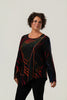 Image of Radzoli Asymmetric Round Neck Burnout Tunic - Black/Multicolor