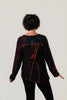 Image of Radzoli Asymmetric Round Neck Burnout Tunic - Black/Multicolor
