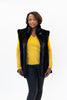 Image of Rippe's Furs Reversible Diamond Sheared Mink Fur Vest with Long Hair Mink Trim - Black