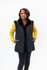 Image of Rippe's Furs Reversible Diamond Sheared Mink Fur Vest with Long Hair Mink Trim - Black