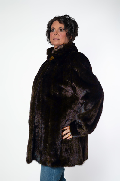 Rippe's Furs Shawl Collar SAGA Mink Fur Stroller - Mahogany