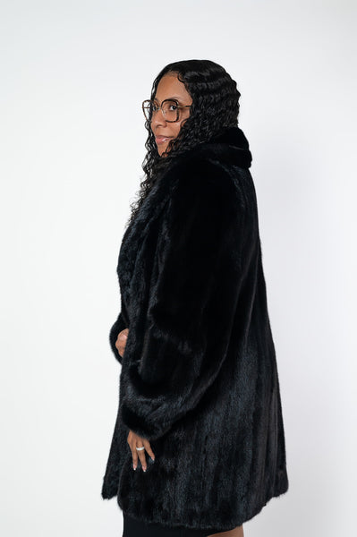 Rippe's Furs Shawl Collar SAGA Mink Fur Long Stroller - Ranch